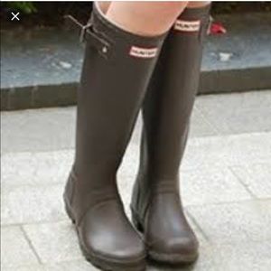 Matte Chocolate Brown Tall Hunter Boots
